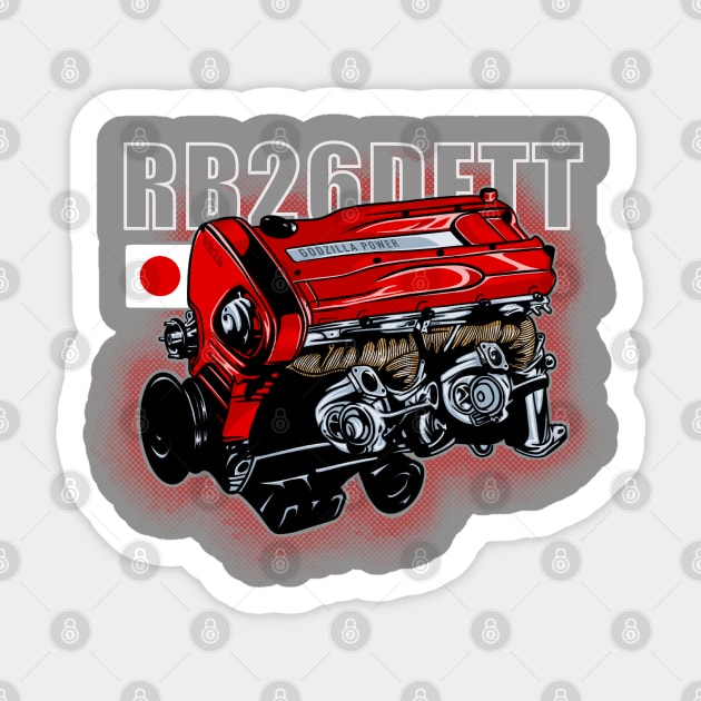 Nissan RB26DETT Engine Godzilla Power Sticker by ninetiescustoms